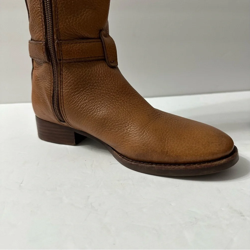 Tory Burch Tan Grained Leather Over Knee Boots Equestrian Riding Equestrian 5.5
